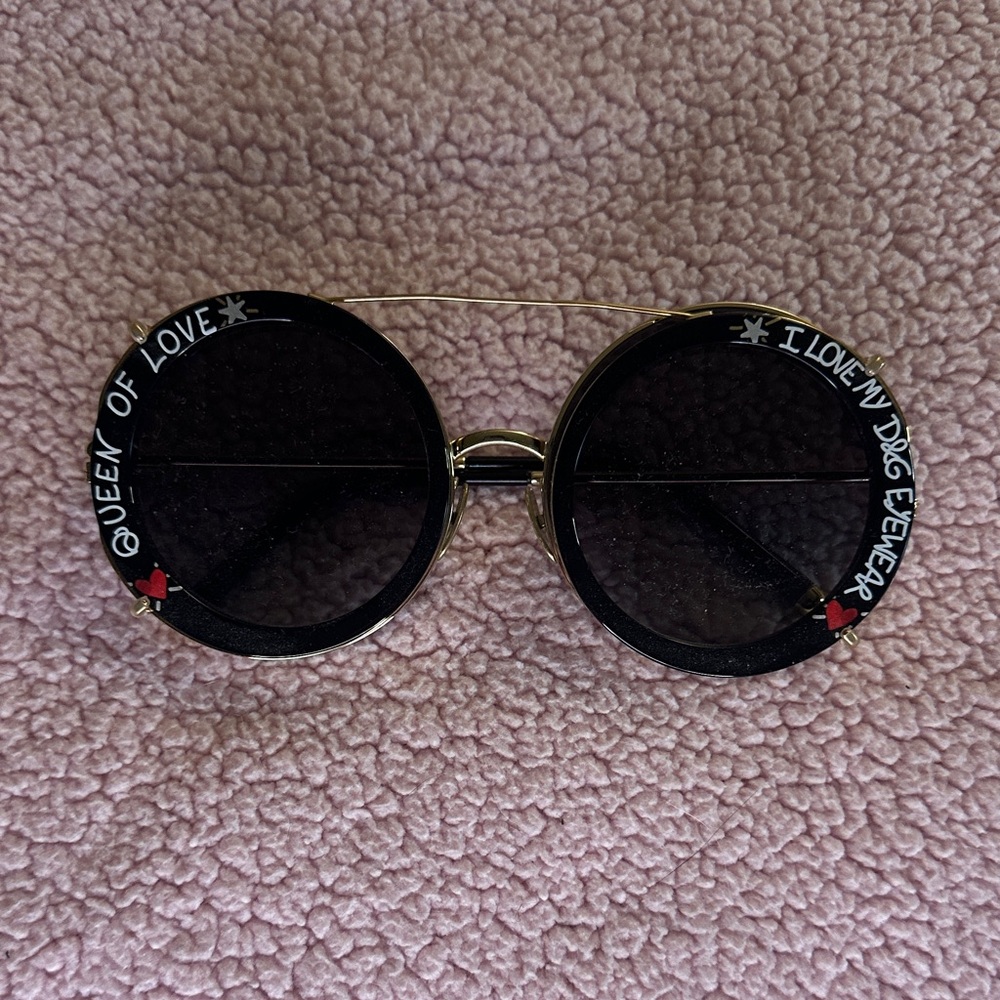 Dolce & Gabbana I love my D&G 2198 Round Black Sunglasses